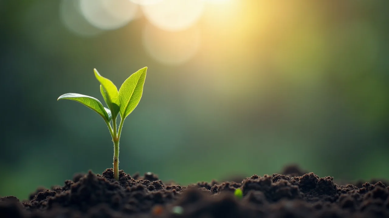 A young sapling in warm light, representing capital invested for long-term growth