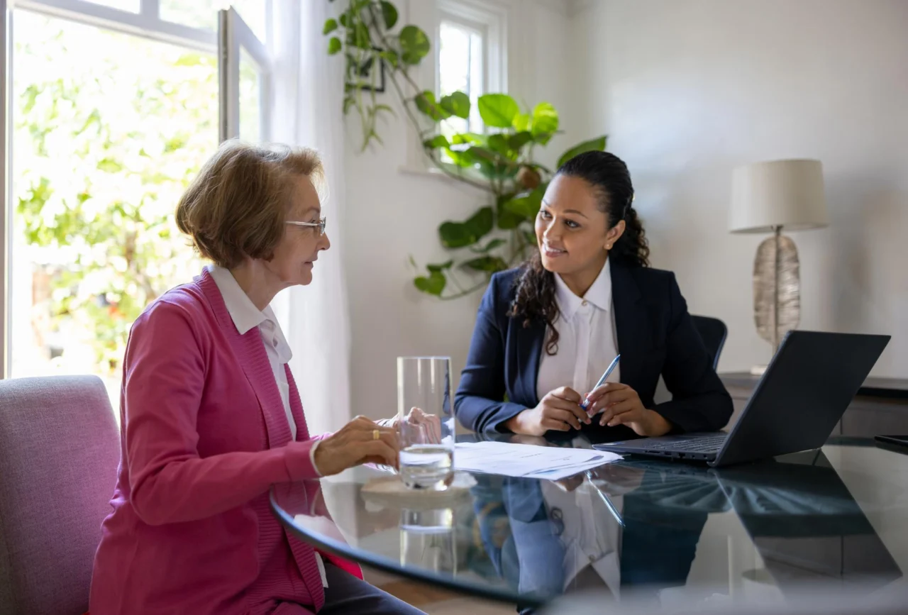 A founder talking through the terms with an investor, side by side