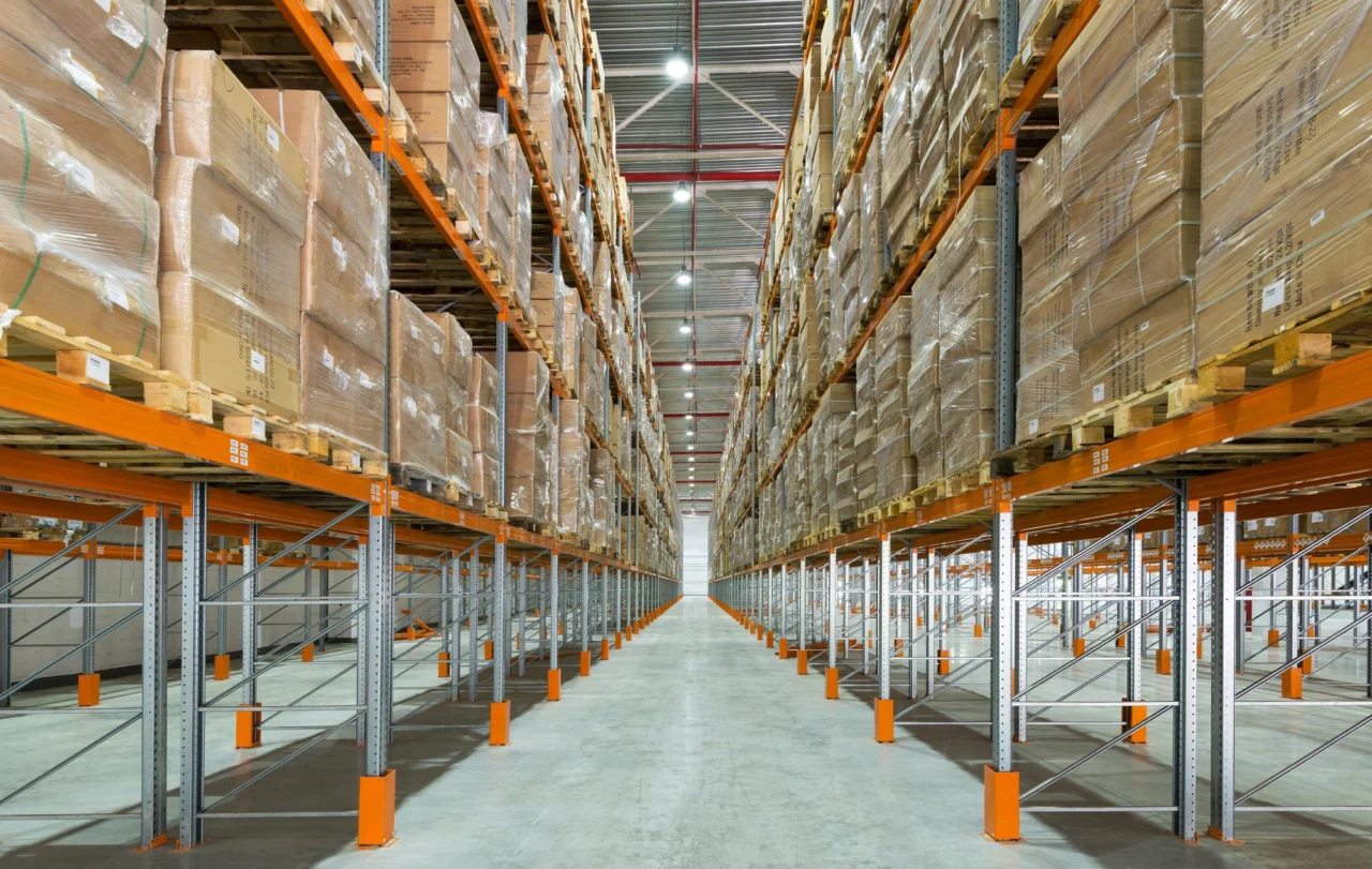 Stock held in a warehouse, representing working capital tied up in inventory